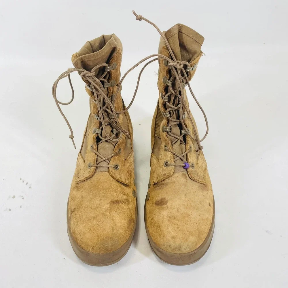 US Army Hot Weather Combat Boots Coyote Tan Suede Vibram 7.5W SPE1C1-17-D-1004
